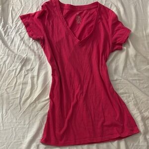 Women's V-Neck Pink Top